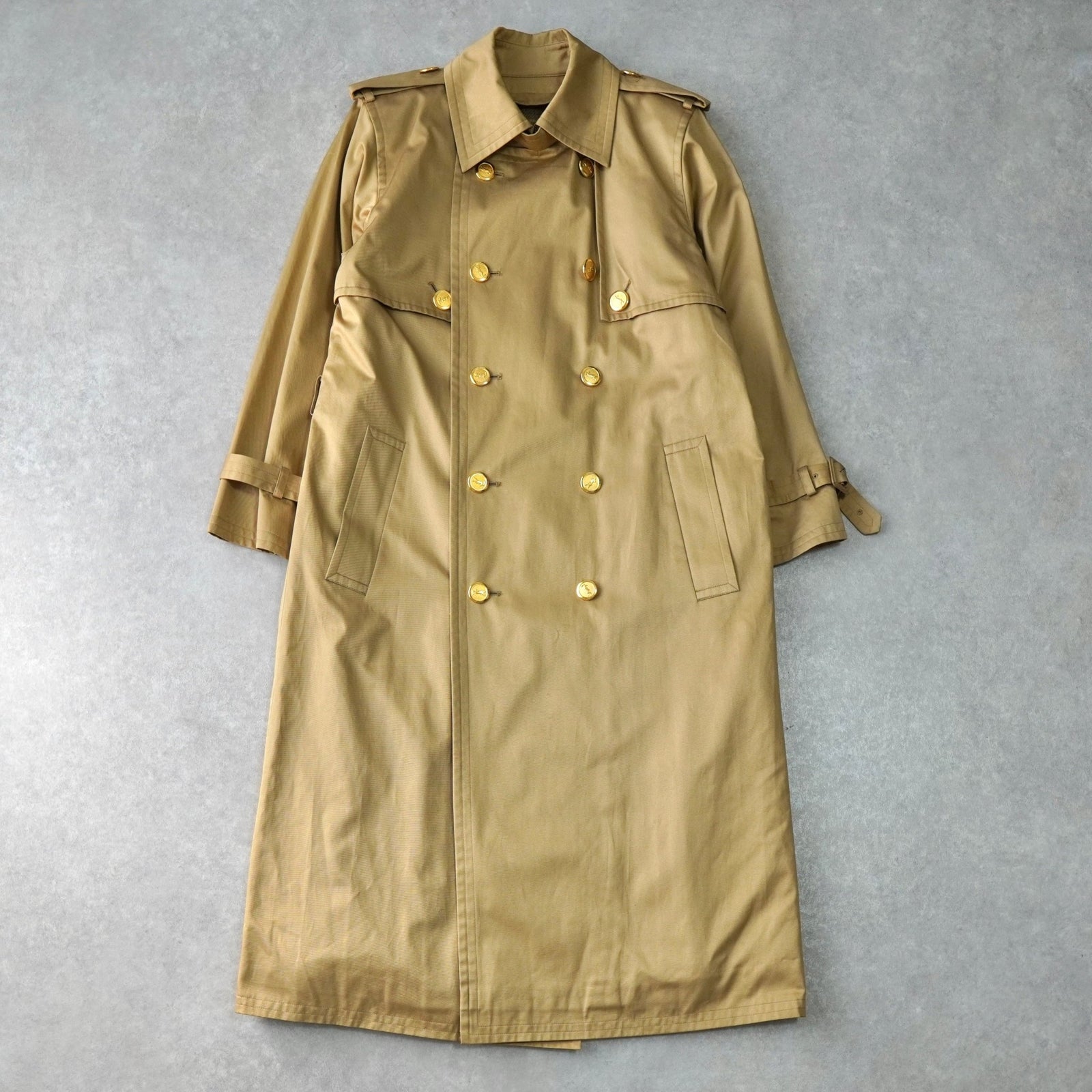 イヴ サンローラン ヴィンテージ 金ボタン レンチコート ウール