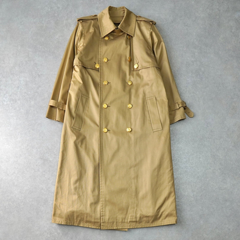 イヴ サンローラン ヴィンテージ 金ボタン レンチコート ウールライナー付き ベージュ - NEWSED