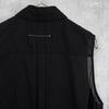 MM6 Maison Margiela Ruffle Sheer Sleeveless Blouse in Black, Unused with Tags, Women's