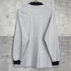Burberry Border Horse Logo Embroidered Long Sleeve Polo Shirt in Gray/White