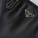 プラダ テスート ポコノ ナイロン サフィアーノ レザー トライアングルロゴ トートバッグ ブラック - NEWSED