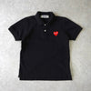 プレイ コムデギャルソン ハートロゴ 半袖ポロシャツ ブラック