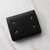 メゾン マルジェラ 四つタグ レザー 二つ折り財布 コンパクトウォレット ブラック 箱付き - NEWSED