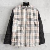 バーバリー リバーシブル ノバチェック ジップアップ 中綿ジャケット ブラック / ベージュ - NEWSED