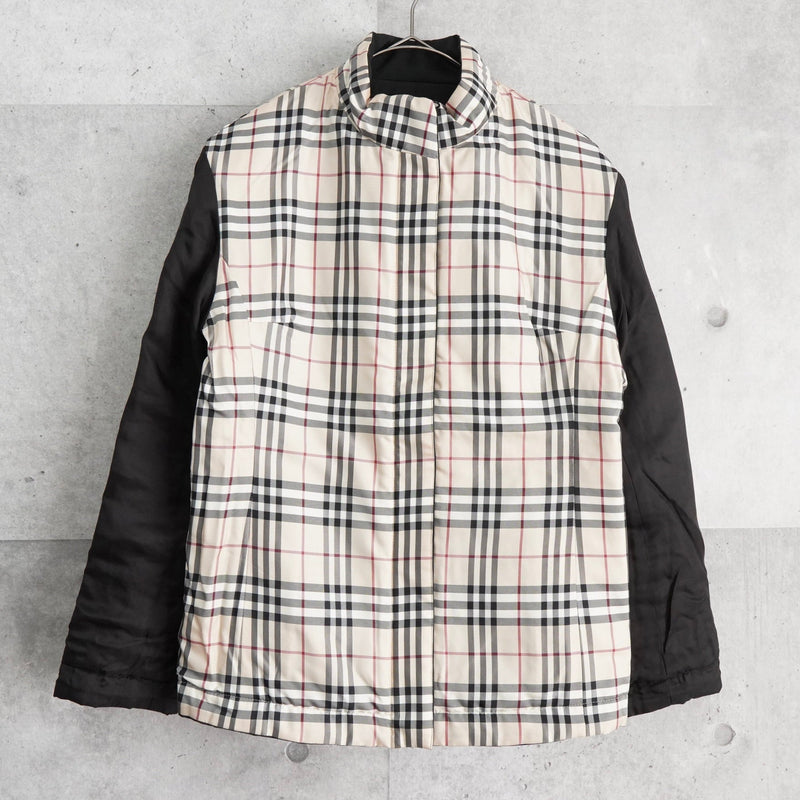 バーバリー リバーシブル ノバチェック ジップアップ 中綿ジャケット ブラック / ベージュ - NEWSED