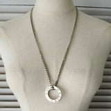 セリーヌ ヴィンテージ サークルロゴ シルバー ネックレス - NEWSED