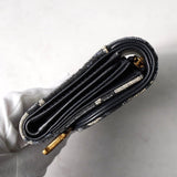 ディオール サドル オブリーク キャンパス / レザー 三つ折り財布 ネイビー - NEWSED