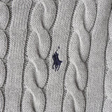 ポロ ラルフローレン ロゴ 刺繍 ケーブルニット グレー - NEWSED