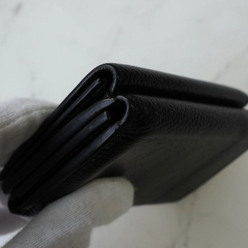 バレンシアガ エブリディ レザー 三つ折り財布 コンパクトウォレット ブラック - NEWSED