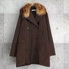 プラダ フォックス ファー チェスターコート ファー取り外し可能 レディース ブラウン