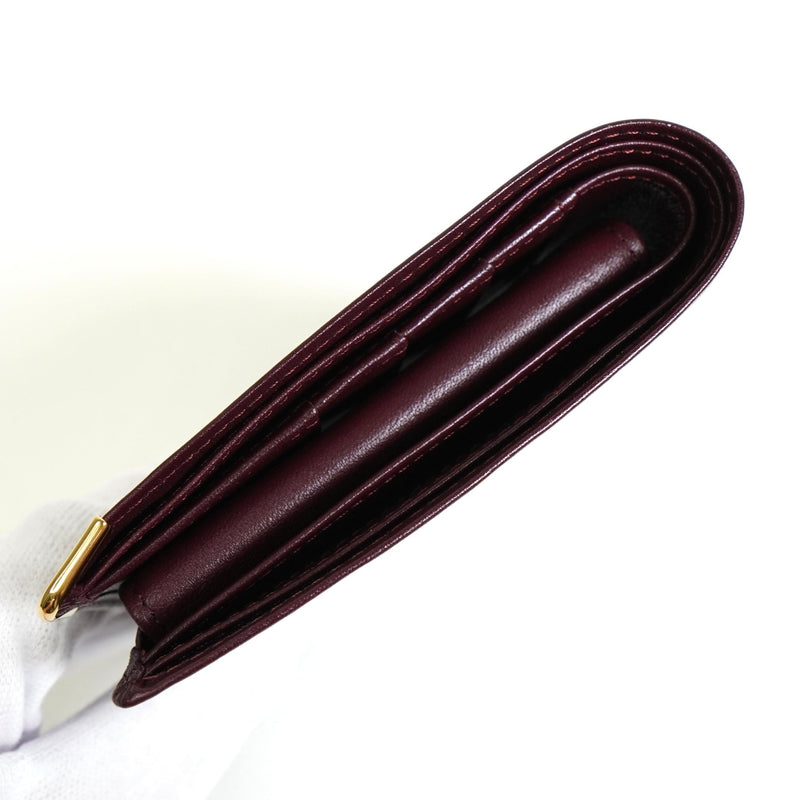 カルティエ マスト レザー 二つ折り財布 ボルドー - NEWSED