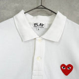 プレイ コム デ ギャルソン ハート 半袖ポロシャツ ホワイト - NEWSED