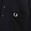 Fred Perry 徽标刺绣黑色短袖 Polo 衫