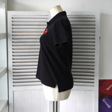 プレイ コムデギャルソン ハートロゴ 半袖ポロシャツ ブラック - NEWSED