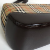 バーバリー ノバチェック ナイロンキャンバス / レザー ワンショルダーバッグ ベージュ / ブラウン - NEWSED