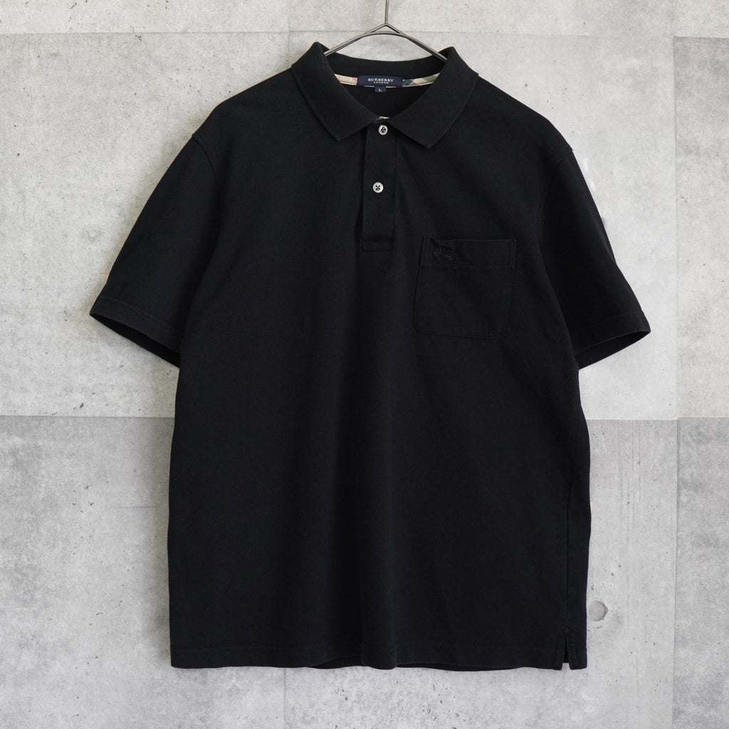 Burberry 黑色马标志刺绣短袖 Polo 衫