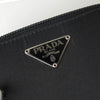 プラダ テスート ポコノ ナイロン トライアングルロゴ ラウンドファスナー 二つ折り財布 ブラック