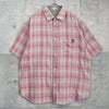 ロエベ アナグラム チェック柄 半袖シャツ ピンク
