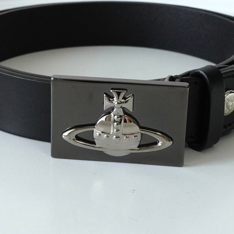 ヴィヴィアン ウエストウッド オーブ レザー ベルト ブラック - NEWSED