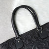 CHANEL Coco Mark Paris-New York Line 黑色绗缝尼龙/皮革托特包
