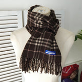 バーバリー ロンドン ブルーレーベル ノバチェック カシミア ウール マフラー ブラウン - NEWSED