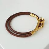 エルメス レザー ジャンボ チョーカー ブレスレット ブラウン - NEWSED