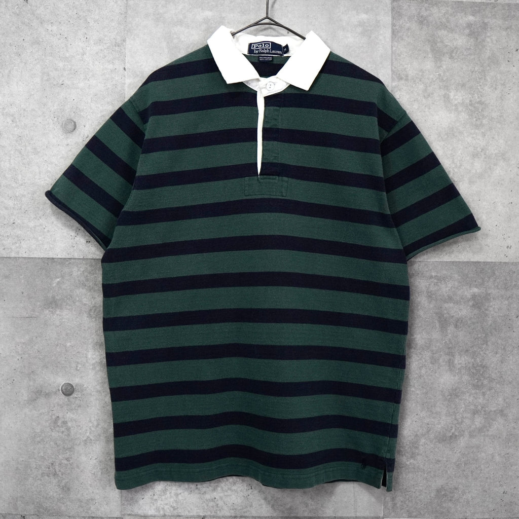 Polo Ralph Lauren 条纹短袖 Polo 衫（绿色/海军蓝）