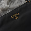 Prada Tessuto 黑色尼龙和皮革手提包