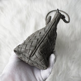 ボッテガ ヴェネタ イントレチャート レザー がま口 ハンドバッグ グレー - NEWSED