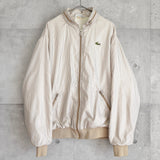 シュミーズ ラコステ ヴィンテージ フランス製 トラックジャケット ブルゾン ロゴパッチ ストライプ柄 ベージュ - NEWSED