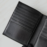 プラダ トライアングルロゴ サフィアーノ レザー 三つ折り財布 ブラック - NEWSED