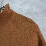 バーバリー ブルーレーベル ホースロゴ ジップアップ ニット ノバチェック裏地 キャメル - NEWSED