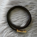 セリーヌ ヴィンテージ トリオンフ レザー ベルト ブラック - NEWSED