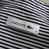 ラコステ ロゴパッチ フェイクレイヤード ストライプ柄 シャツ ワンピース ブラック / ホワイト レディース