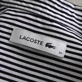 ラコステ ロゴパッチ フェイクレイヤード ストライプ柄 シャツ ワンピース ブラック / ホワイト レディース - NEWSED
