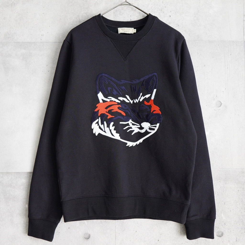 maison kitsune 刺繍 スウェット 正規品]メゾンキツネ☆センター刺繍キツネロゴスウェット 人気