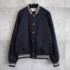 Maison Kitsune College Logo Back Logo Patch Stadium Jacket Navy/White