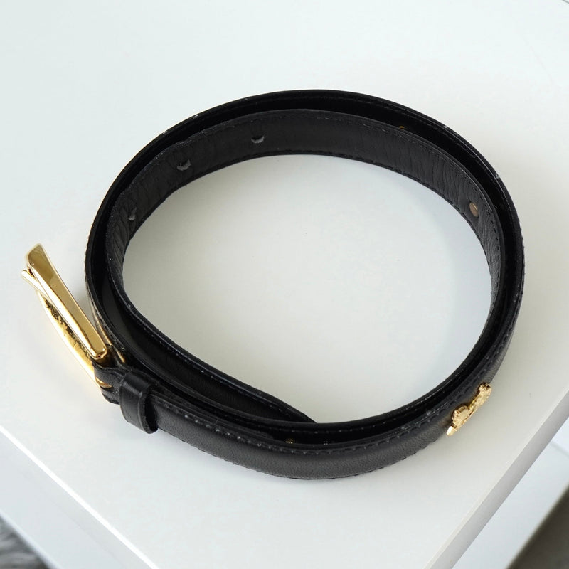 セリーヌ ヴィンテージ 輪馬車 サルキー レザー ベルト ブラック - NEWSED