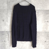 ポロ ラルフローレン スモールポニー コットン ケーブル ニット ネイビー - NEWSED