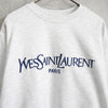 Yves Saint Laurent 复古徽标刺绣运动衫（浅灰色）