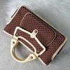 Celine Boogie Macadam Canvas/Leather Handbag Brown/Ivory