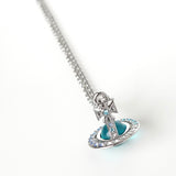 ヴィヴィアン ウエストウッド ミニ オーブ シルバー / ブルー ネックレス - NEWSED