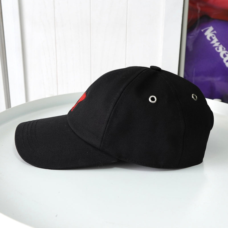 アミパリ アミ パリス ハートロゴ キャップ 帽子 ブラック - NEWSED