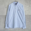Fred Perry logo embroidered check pattern long sleeve shirt in blue