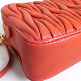 ミュウミュウ マテラッセ レザー ショルダーバッグ オレンジ - NEWSED