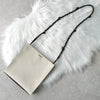 Jil Sander Tangle 中号帆布皮革单肩包 Pochette 象牙色 / 黑色