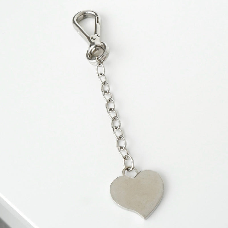 プラダ ロゴ ハート キーリング キーホルダー チャーム シルバー - NEWSED