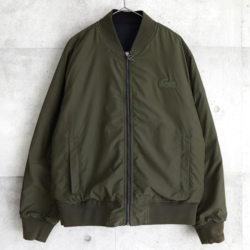 ラコステ リバーシブル ブルゾン ロゴパッチ ブラック/カーキ - NEWSED