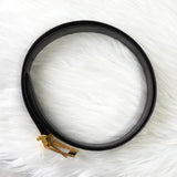 セリーヌ ヴィンテージ ロゴバックル レザー ブラック - NEWSED