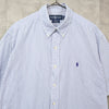 Polo Ralph Lauren logo embroidered striped short-sleeved shirt in blue